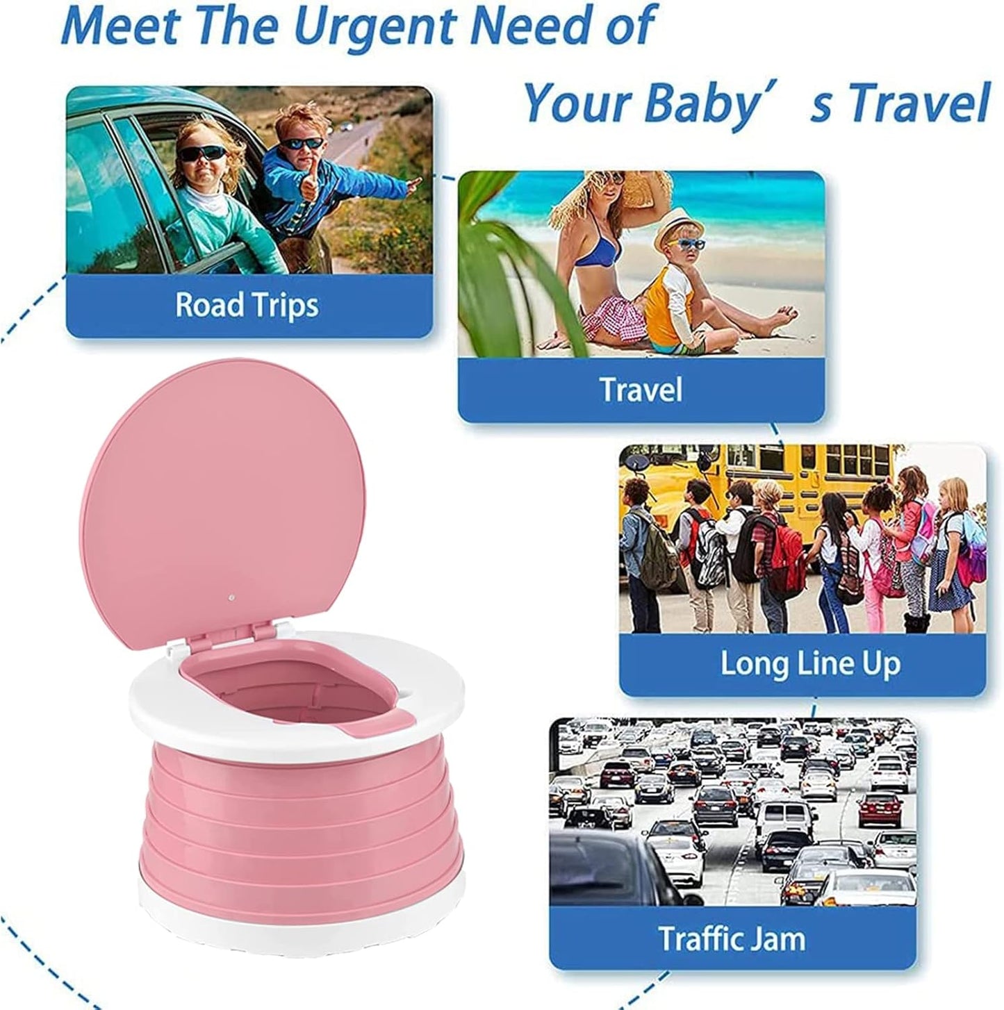 Travel Potty for Toddlers - Portable & Foldable Toilet for On-the-Go!