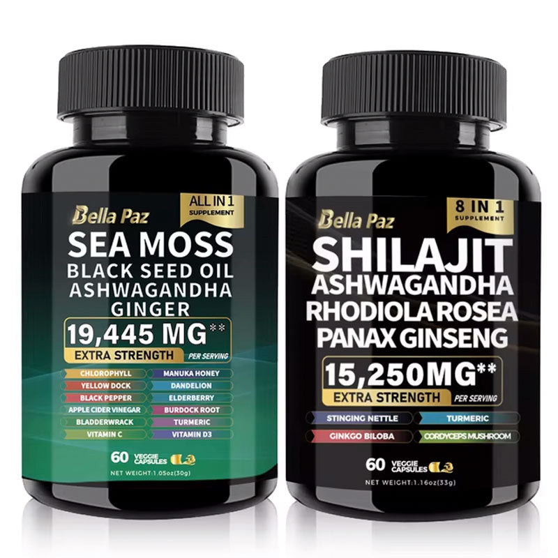 Pure Organic Shilajit & Sea Moss Supplement Duo – Complete Wellness Boost!