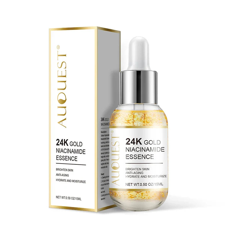 Niacinamide Serum - Luxury 24K Gold Anti-Aging Face Serum with Hyaluronic Acid