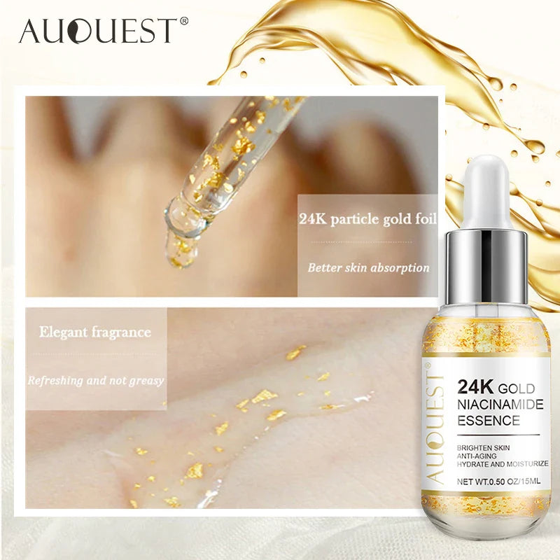 Niacinamide Serum - Luxury 24K Gold Anti-Aging Face Serum with Hyaluronic Acid