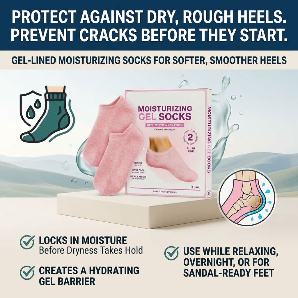 Gel Moisturizing Socks for Spa-Soft, Smooth Heels
