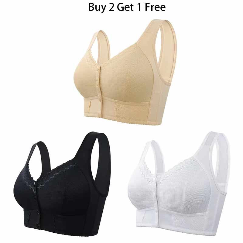 Premium Support Comfort Front Closure Breathable Bra– No Back Pain or Skin Irritation!