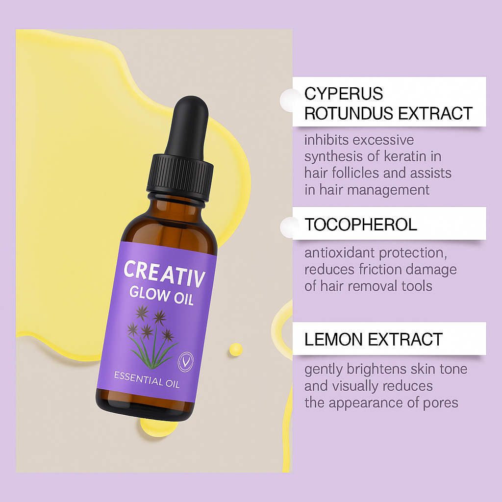 Creativ Glow Oil – Natural Ingrown Hair Treatment with Botanical Extract