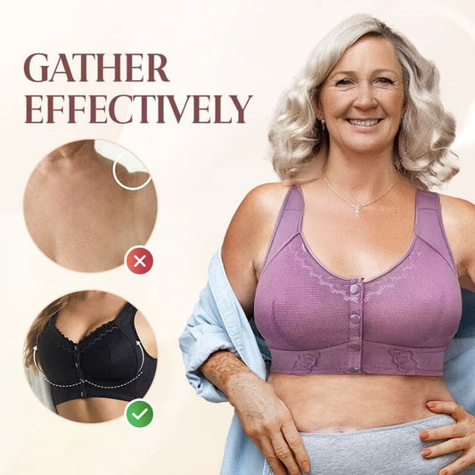 Premium Support Comfort Front Closure Breathable Bra– No Back Pain or Skin Irritation!