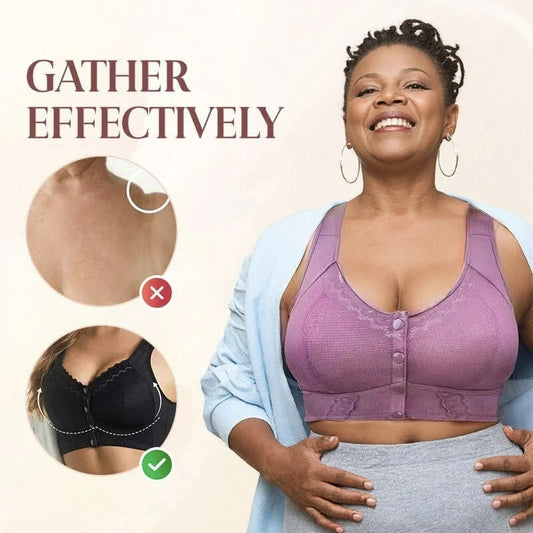 Premium Support Comfort Front Closure Breathable Bra– No Back Pain or Skin Irritation!