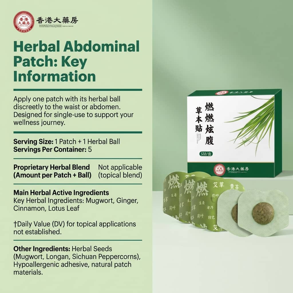 Herbal Belly Comfort Patch for Bloat Relief & a Smoother-Looking Waist