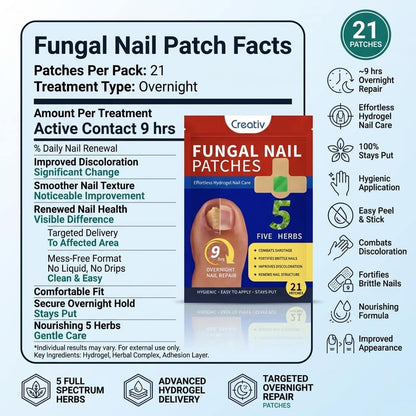 Repair Nail and Stop Yellow Fungus While You Sleep - Fungus Premium Patch