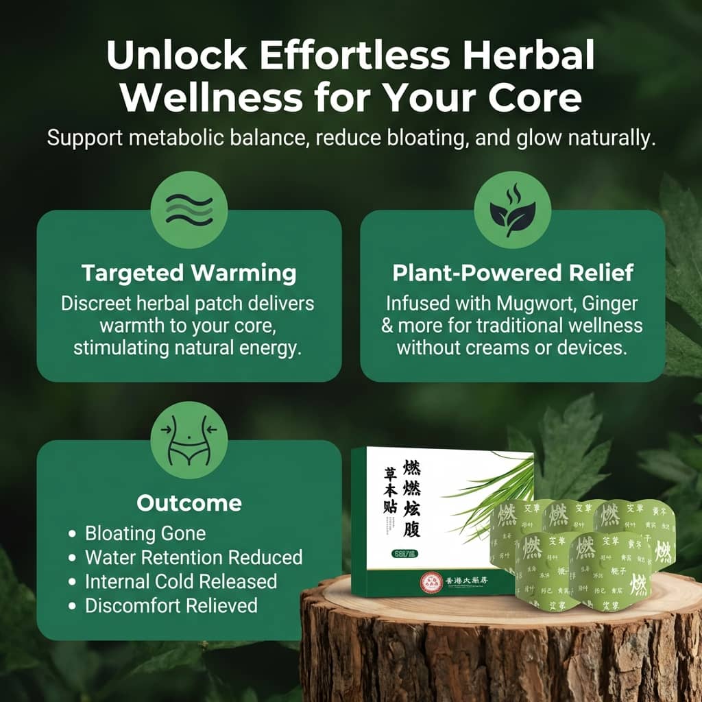 Herbal Belly Comfort Patch for Bloat Relief & a Smoother-Looking Waist