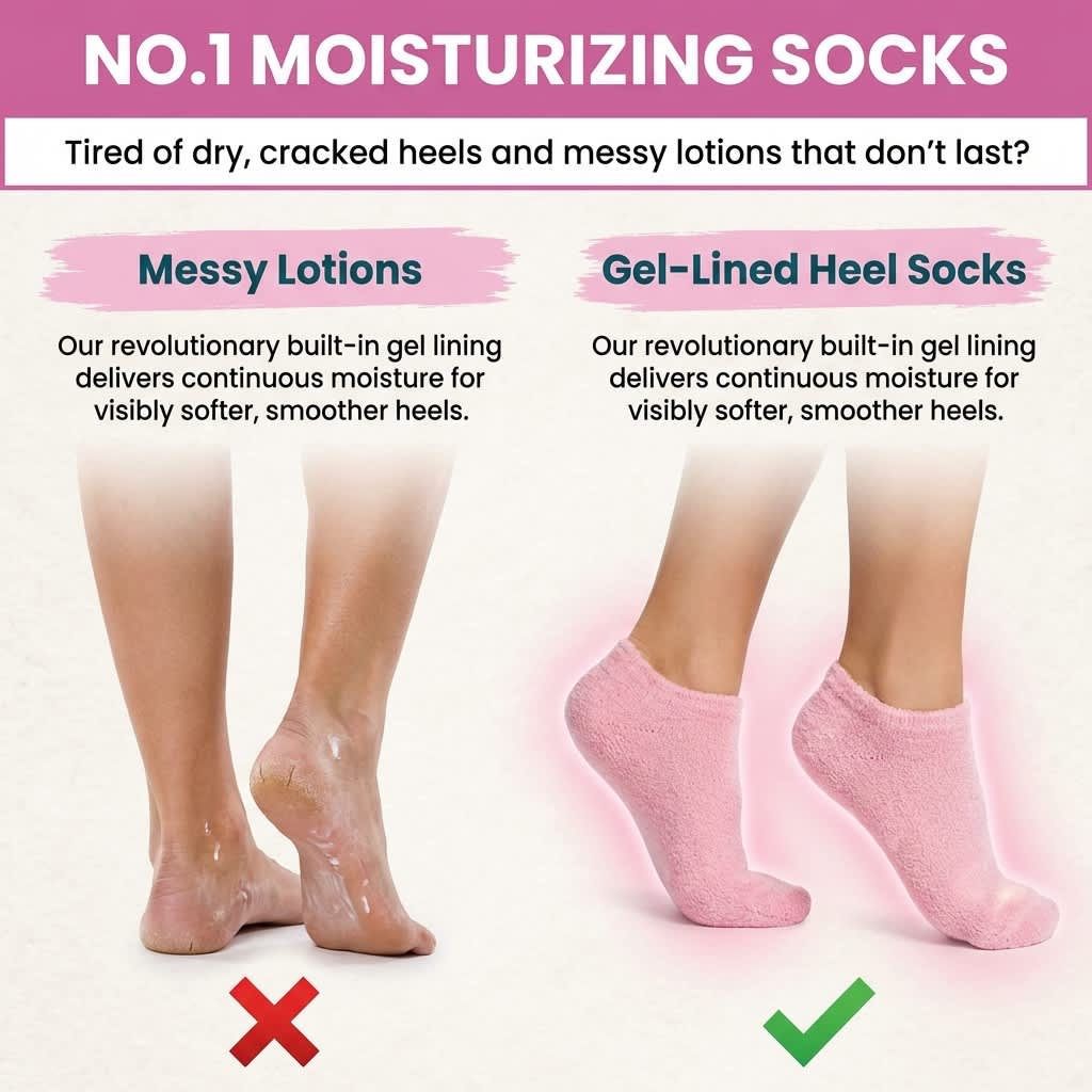 Gel Moisturizing Socks for Spa-Soft, Smooth Heels