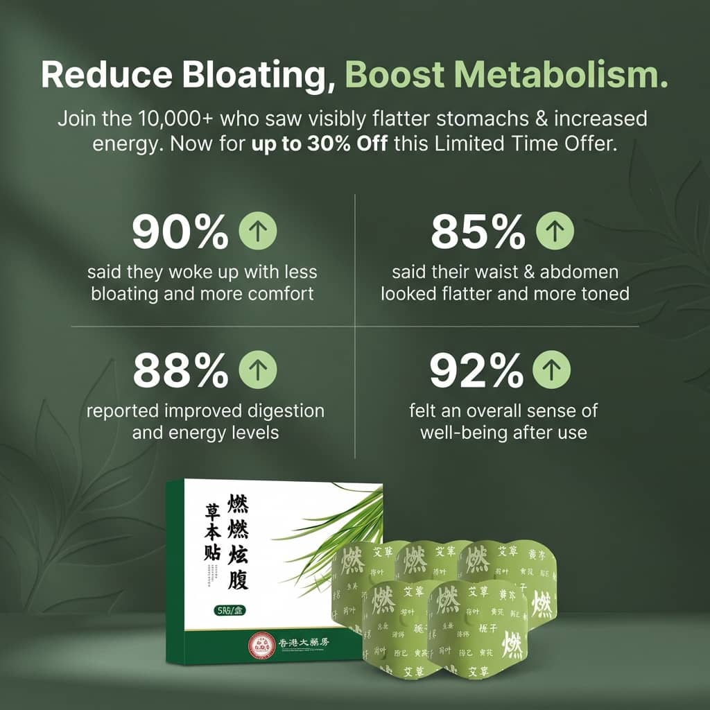 Herbal Belly Comfort Patch for Bloat Relief & a Smoother-Looking Waist