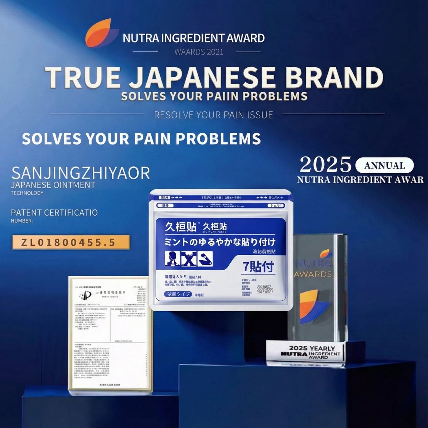 Bye Bye Knee Pain Patches - High Absorption & Herbs Discreet Patch Relief for Joint Pain & Stiffness