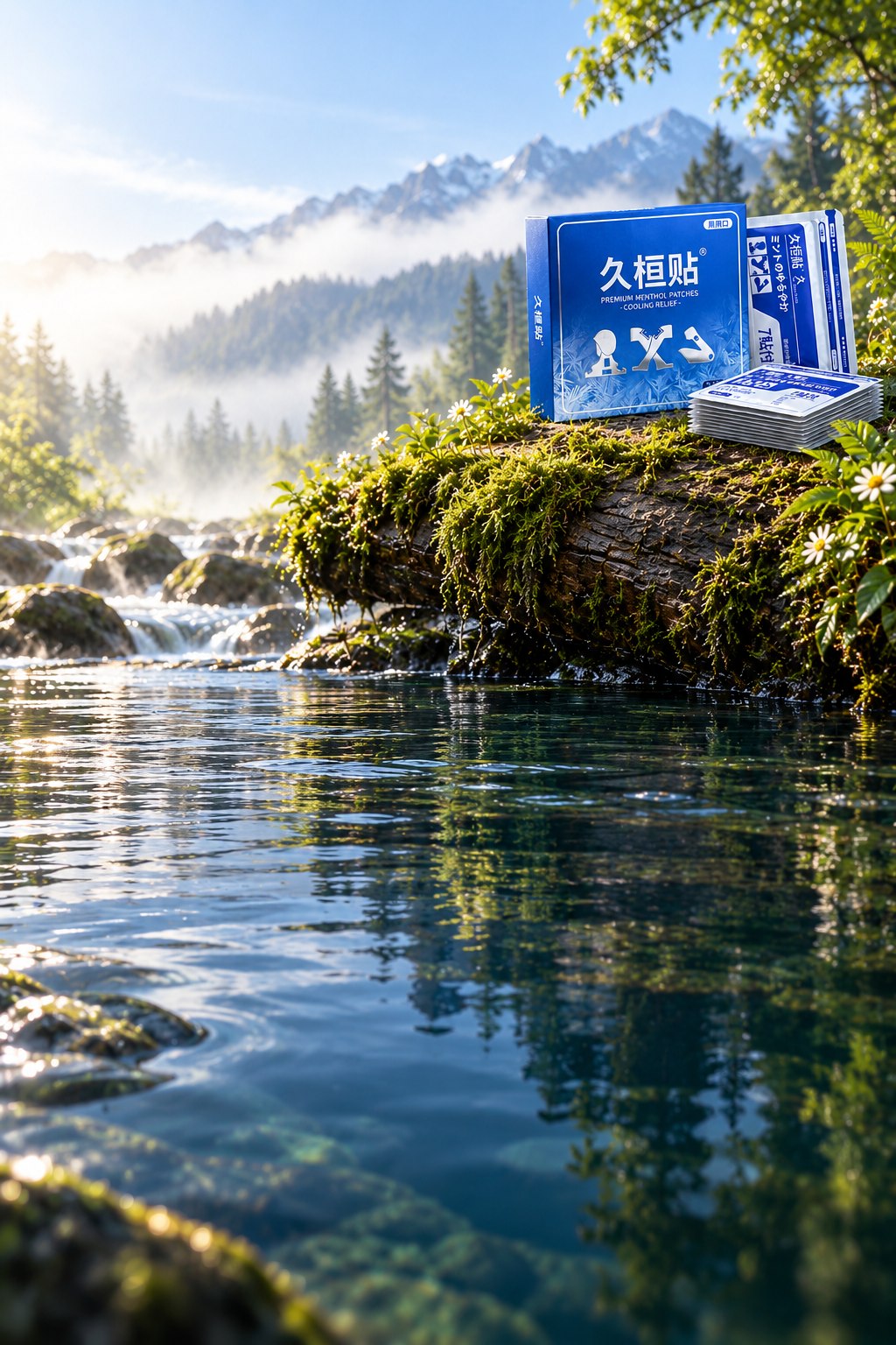 Painpatch packs in a peaceful forest setting